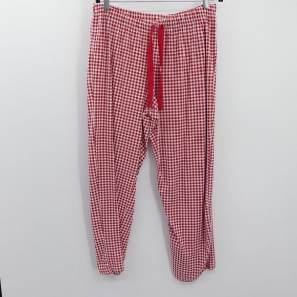 Lands' End x Draper James Two Piece Pajama Set Size M 10-12 Red Plaid Long Slv - Picture 6 of 10